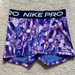 Purple Watercolor Marble Nike Pro Shorts